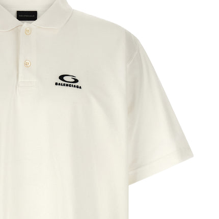 Balenciaga White Cotton Polo Shirt