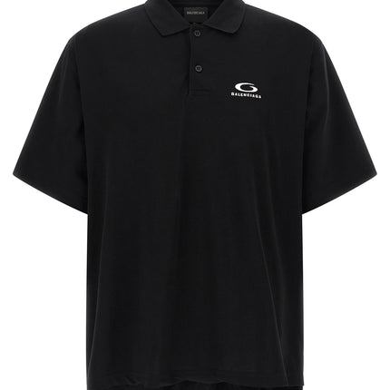 Balenciaga Black Cotton Polo Shirt