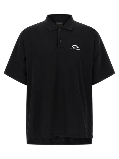 Balenciaga Black Cotton Polo Shirt