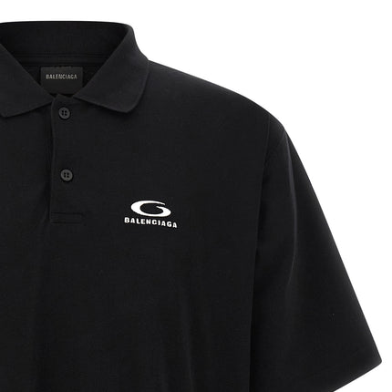 Balenciaga Black Cotton Polo Shirt