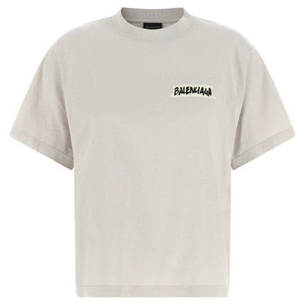 Balenciaga Gray Cotton T-Shirt