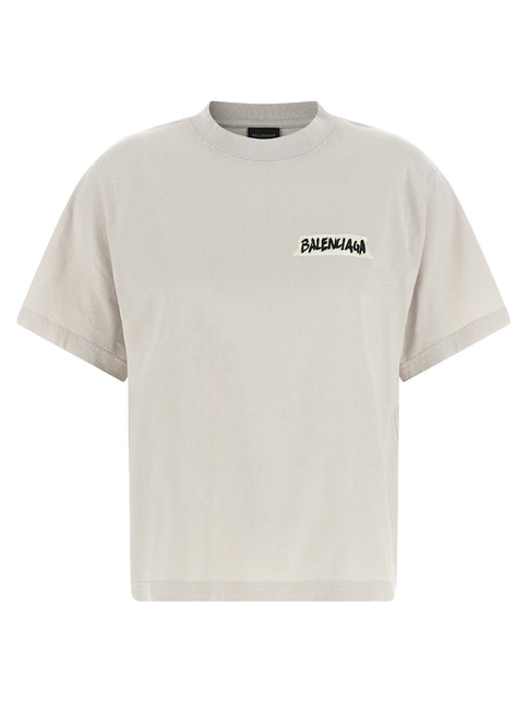 Balenciaga Gray Cotton T-Shirt