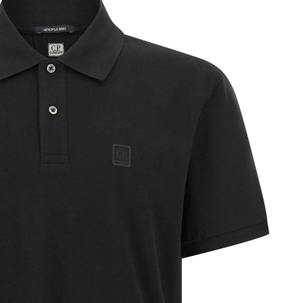 C.P. Company Black Cotton Polo Shirt