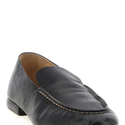 Marsell Black Calfskin Slip-On Loafers