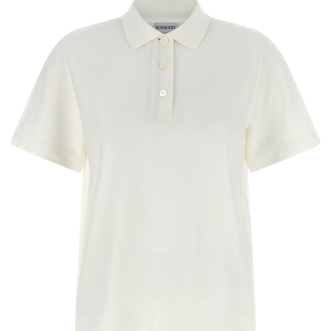 Burberry White Cotton Polo Shirt