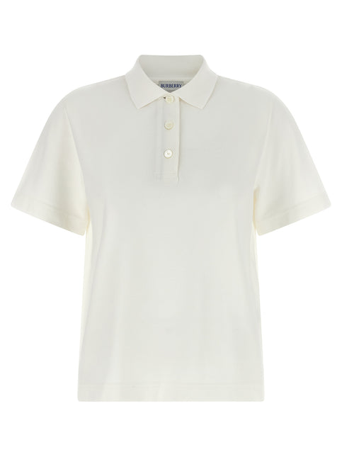 Burberry White Cotton Polo Shirt