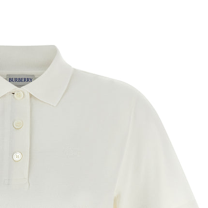 Burberry White Cotton Polo Shirt