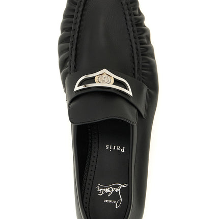 Christian Louboutin Black Calfskin Slip-On Loafers