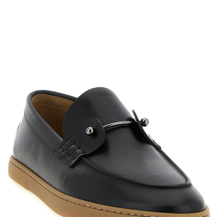 Christian Louboutin Black Calfskin Slip-On Loafers