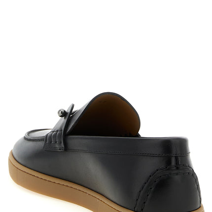 Christian Louboutin Black Calfskin Slip-On Loafers
