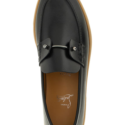 Christian Louboutin Black Calfskin Slip-On Loafers