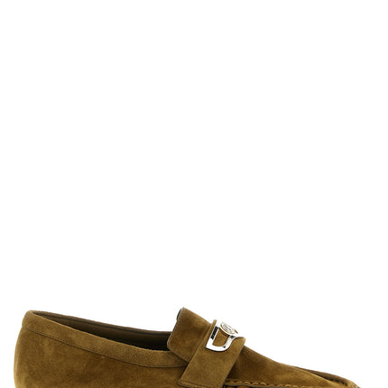 Christian Louboutin Brown Calfskin Slip-On Loafers