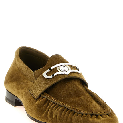 Christian Louboutin Brown Calfskin Slip-On Loafers