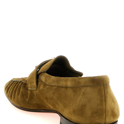 Christian Louboutin Brown Calfskin Slip-On Loafers