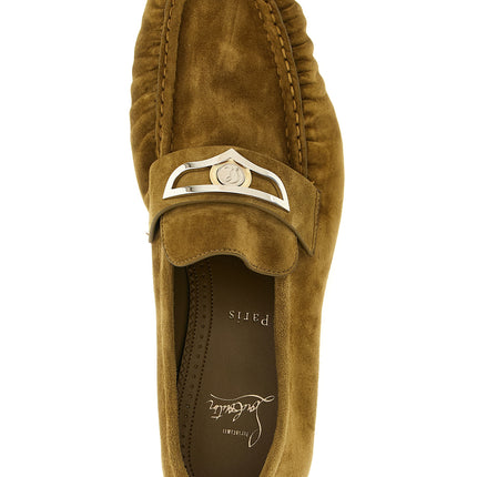 Christian Louboutin Brown Calfskin Slip-On Loafers