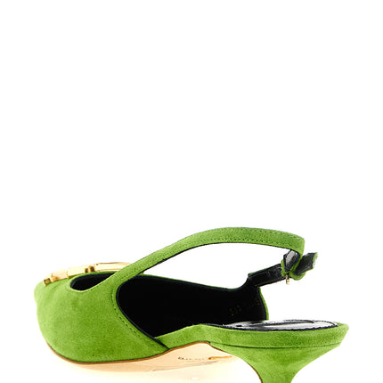Elisabetta Franchi Bicolor Leather Mid Heel Pumps