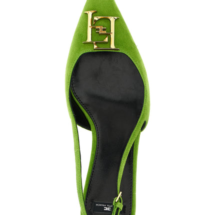 Elisabetta Franchi Bicolor Leather Mid Heel Pumps