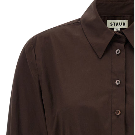 Staud Brown Cotton Short Dress