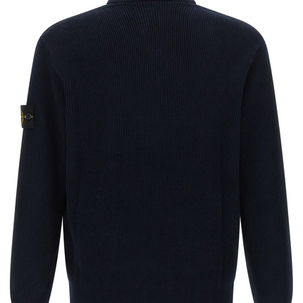 Stone Island Blue Cotton Cardigan