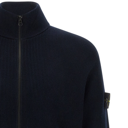 Stone Island Blue Cotton Cardigan