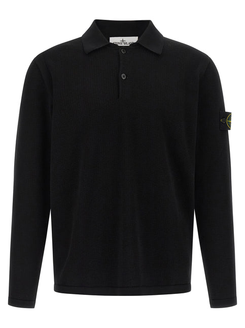 Stone Island Black Cotton Polo Shirt