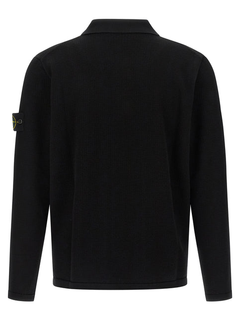 Stone Island Black Cotton Polo Shirt