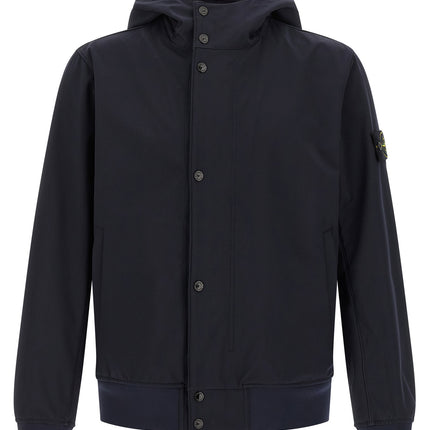 Stone Island Blue Polyester Shell Jacket