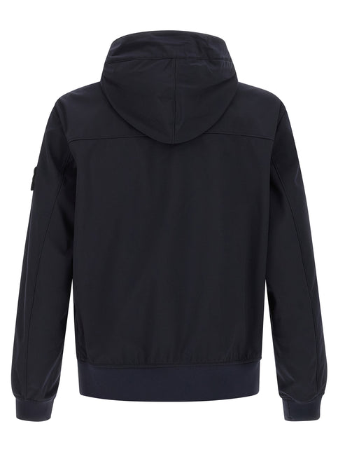 Stone Island Blue Polyester Shell Jacket