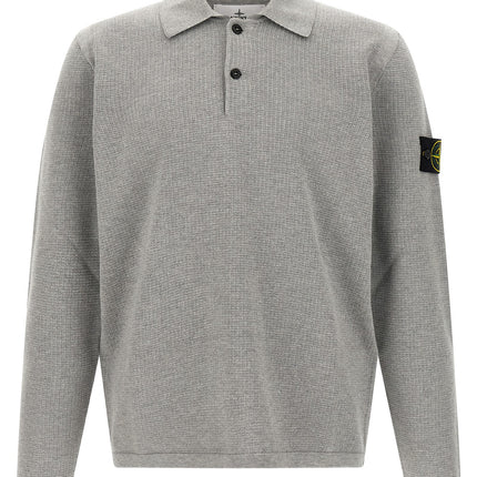 Stone Island Gray Cotton Polo Shirt