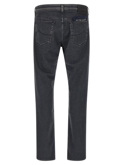 Jacob Cohen Gray Cotton Straight-Leg Jeans