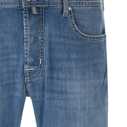 Jacob Cohen Blue Cotton Straight-Leg Jeans