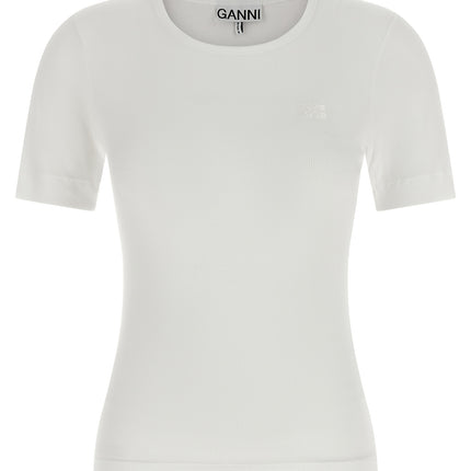 Ganni White Organic Cotton T-Shirt