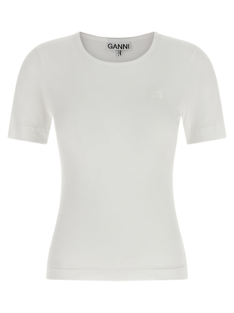 Ganni White Organic Cotton T-Shirt