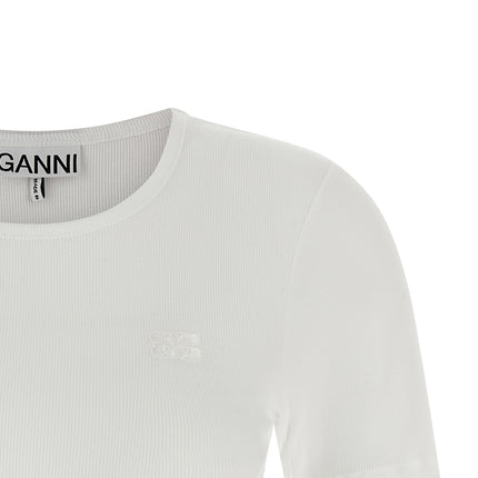 Ganni White Organic Cotton T-Shirt