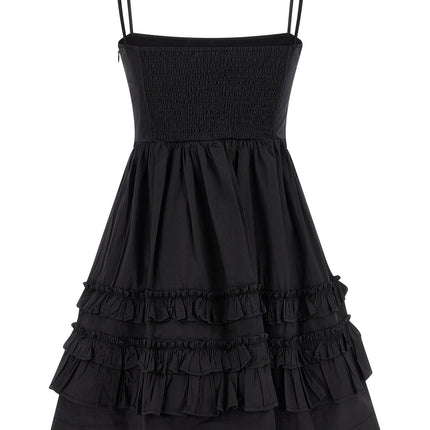 Ganni Black Cotton Short Dress