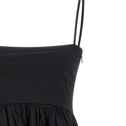 Ganni Black Cotton Short Dress
