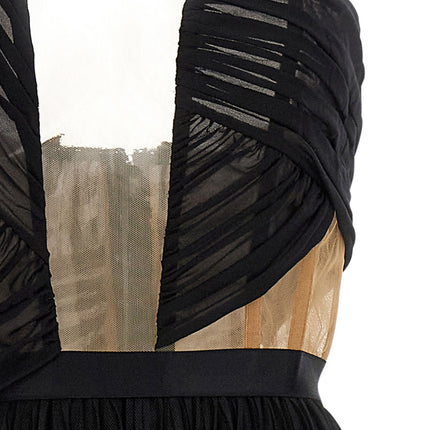 Nensi Dojaka Black Viscose Long Dress