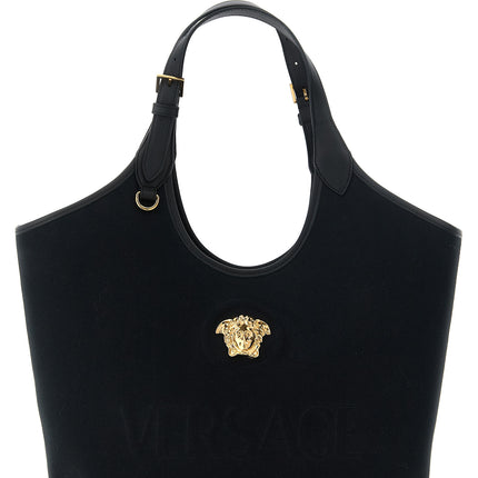 Versace Black Cotton Tote Bag