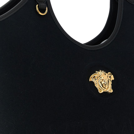 Versace Black Cotton Tote Bag