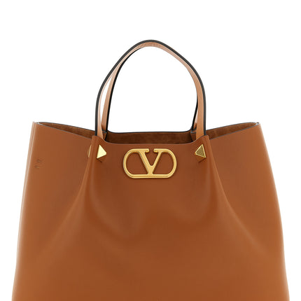 Valentino Garavani Brown Calfskin Tote Bag