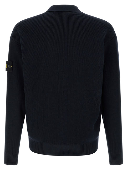 Stone Island Blue Cotton Cardigan