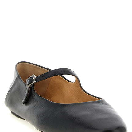Marsell Black Calfskin Ballet Flats