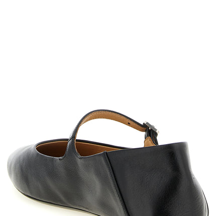 Marsell Black Calfskin Ballet Flats