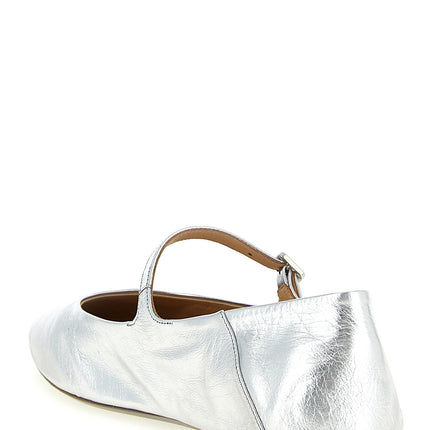 Marsell Silver Calfskin Ballet Flats
