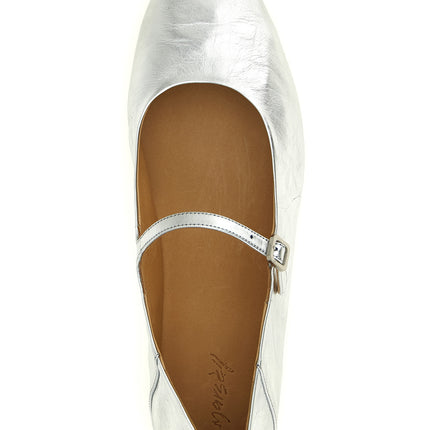 Marsell Silver Calfskin Ballet Flats