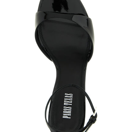 Paris Texas Black Calfskin Stiletto Heel Sandals