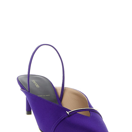 Tom Ford Purple Viscose Mid Heel Pumps