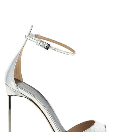 Tom Ford Silver Leather Stiletto Heel Sandals