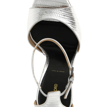 Tom Ford Silver Leather Stiletto Heel Sandals