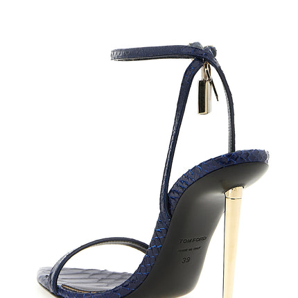Tom Ford Blue Calfskin Stiletto Heel Sandals
